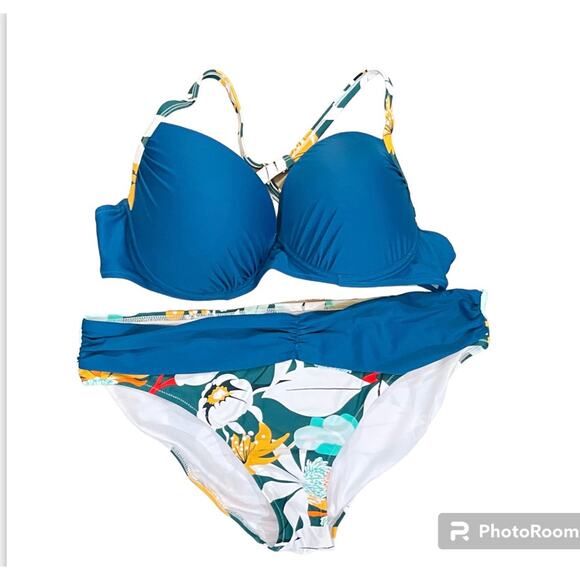 Bikini Set 2 PCs Dark Green Sexy Size XLarge - Picture 2 of 7